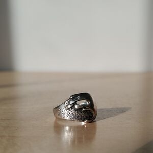 Silver-tone Textured Ring